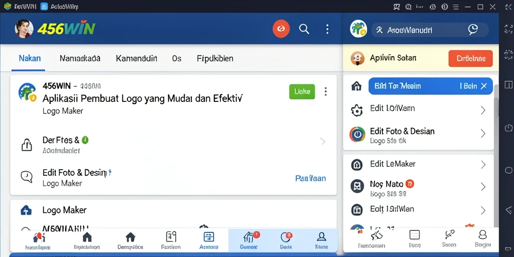 Tangkapan layar utama aplikasi Logo Maker 456WIN menampilkan antarmuka pengguna yang sederhana dan intuitif.