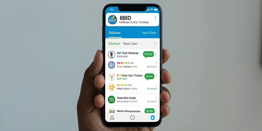 Tampilan antarmuka aplikasi Soal Ujian 88ID yang menarik dan fungsional.
