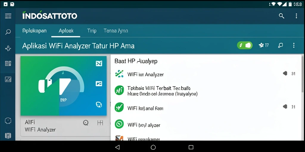 Antarmuka aplikasi INDOSATTOTO dengan grafik analisis WiFi yang informatif.