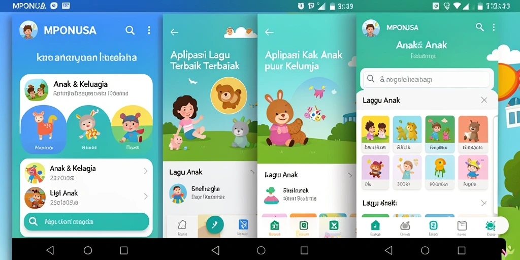 Antarmuka MPONUSA yang menarik dengan berbagai lagu anak.