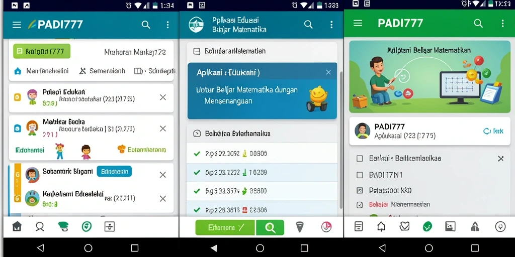 Tampilan antarmuka aplikasi PADI777 yang menarik dan interaktif.