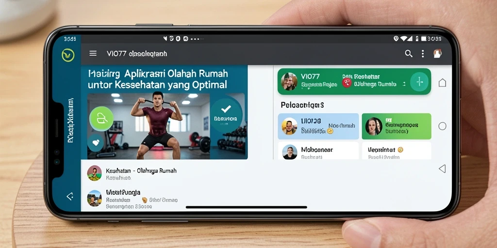Screenshot utama VIO77 menampilkan antarmuka aplikasi Olahraga Rumah yang menarik.
