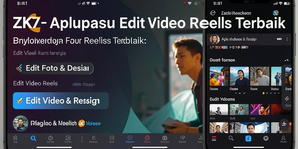 Antarmuka ZK7 yang sederhana untuk pengeditan video reels